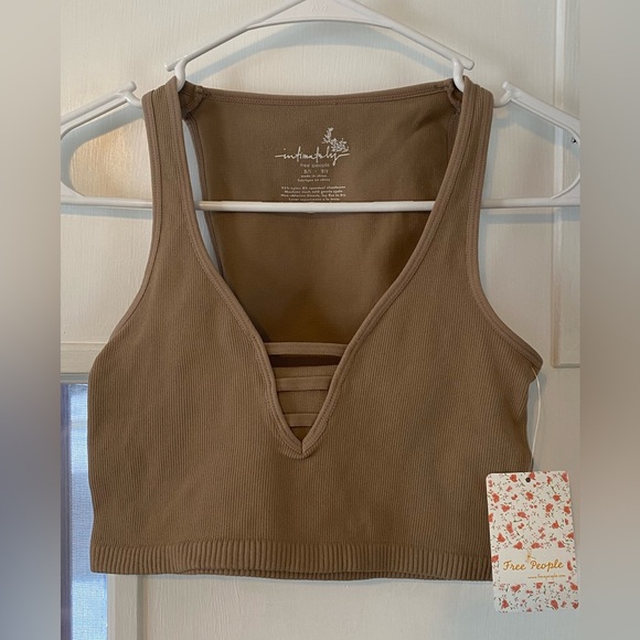 Free People Tops - Free People Nude Ribbed Crop Top NWT